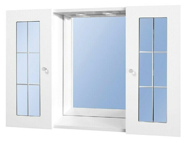LED omarica z ogledalom (Š x V: 90 x 58 mm, Les)