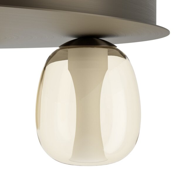 Stars of Light LED-stropna svetilka FERRO 56 cm, 7-žarilna, bronasta/rjava, zatemnjen, Rjava / rjasta, Dnevna soba / jedilnica, Steklo, Okrogli neposredni strop