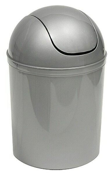 Poseidon Koš z nihajnim pokrovom (5 l, Plastika, Srebrne barve)