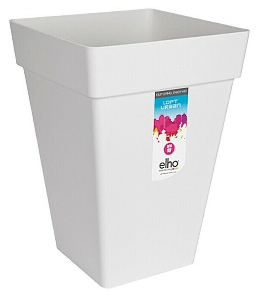 Elho Loft Urban Korito za rastline visoko (Zunanje dimenzije (Do x Š x V): 29,5 x 29,5 x 41,5 cm, Plastika, Bele barve, Kvadratna)