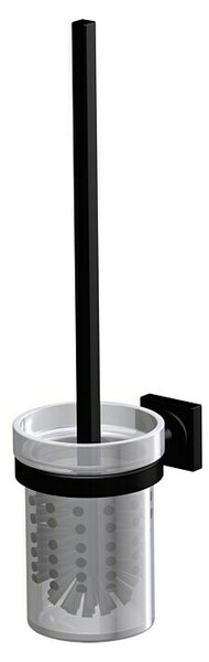Camargue Cannes Garnitura z WC ščetko (Z nosilcem, Črne barve, Mat)