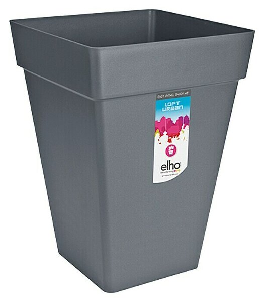 Elho Loft Urban Korito za rastline visoko (Zunanje dimenzije (Do x Š x V): 29,5 x 29,5 x 41,5 cm, Plastika, Antracitne barve, Kvadratna)