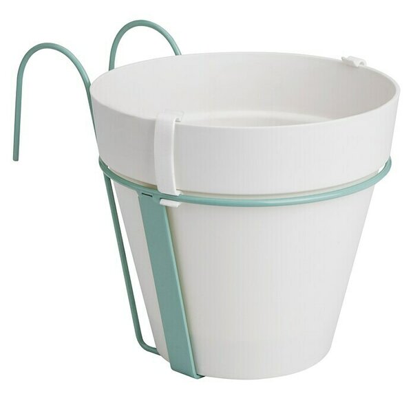 Elho Loft Urban Cvetlični lonec (Zunanje dimenzije (Ø x V): 20 x 19,8 cm, Plastika, Bele barve, Mint, Držalo)