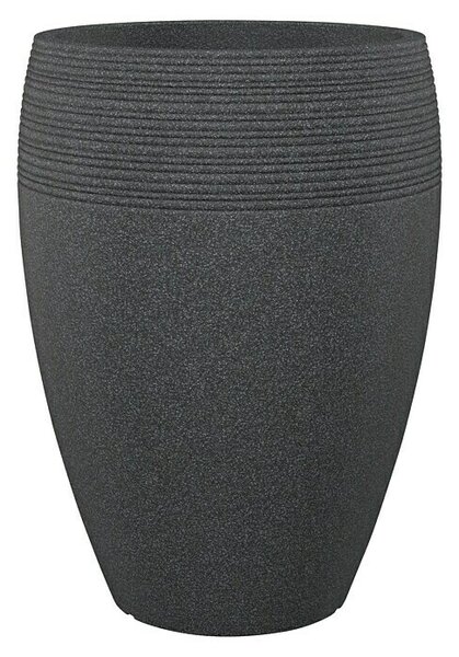 Scheurich Lineo Okrogli stebrasti cvetlični lonec (Zunanje dimenzije (Ø x V): 39 x 54 cm, Plastika, Črne barve)