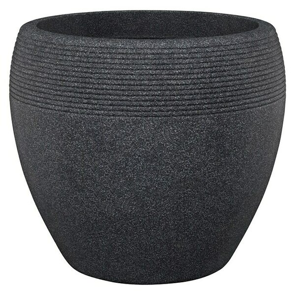 Scheurich Lineo Cvetlični lonec (Zunanje dimenzije (Ø x V): 30 x 24,1 cm, Plastika, Črne barve)