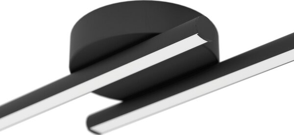 EGLO connect pametna LED-stropna svetilka FLATRON-Z, črna, 80 cm, zatemnjen, Črna, Dnevna soba / jedilnica, Aluminij