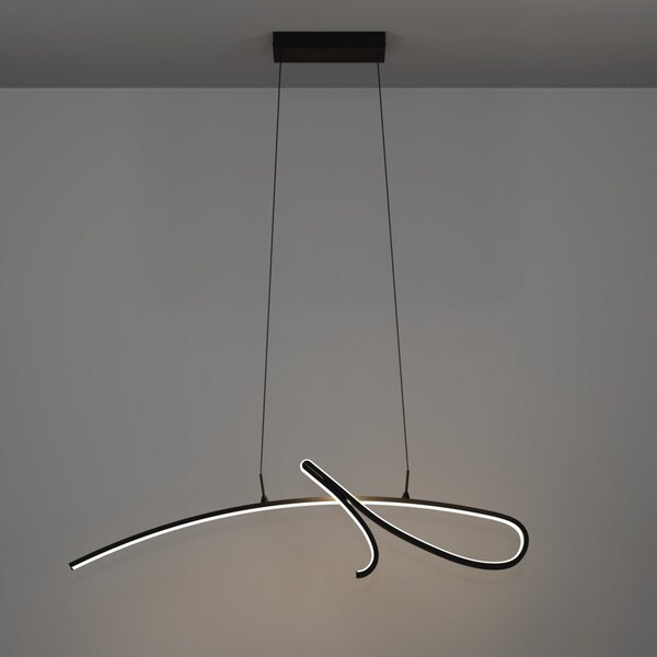 EGLO LED-visoka svetilka CARDONCITO, črna, dolžina 96 cm, CCT, Črna, Dnevna soba / jedilnica, Kovina
