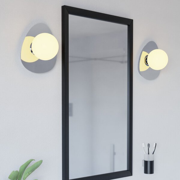 EGLO stropna svetilka CASTROVIDO, krom, 24 cm, 1-žarilna, IP44, G9-LED, Krom, Dnevna soba / jedilnica, Steklo, Globus