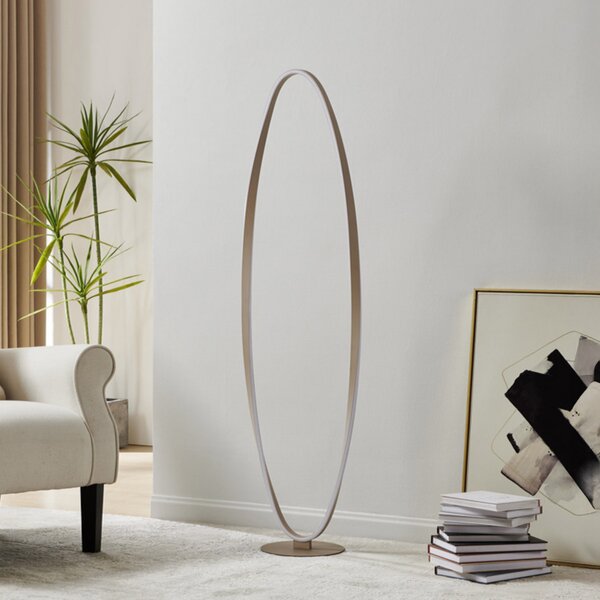 EGLO LED-stojna svetilka CAMEROTA, bež, višina 143 cm, CCT, z možnostjo, zatemnjen, Bež, Dnevna soba / jedilnica, Aluminij