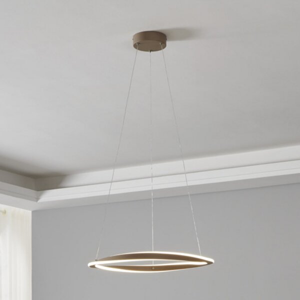 EGLO LED-visoka svetilka CAMEROTA, bež, Ø 57 cm, daljinski upravljalnik, zatemnjen, Bež, Dnevna soba / jedilnica, Aluminij