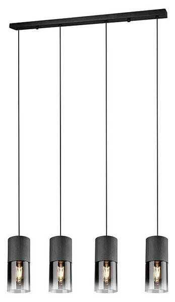 Trio Leuchten Robin Viseča svetilka Robin (112 W, Š x V: 80,5 x 150 cm, Črne barve mat, E27, Število svetlobnih elementov: 4 kos)