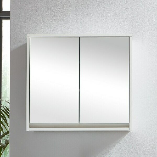 Trendteam Omara z ogledalom Basic (Š x V: 60 x 60 cm, Brez razsvetljave, Les, Bele barve)