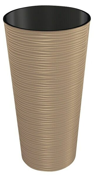 Okrogli stebrasti cvetlični lonec (Zunanje dimenzije (Ø x V): 30 cm x 57 mm, Plastika)