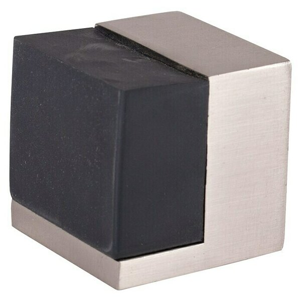 Zaustavljalec vrat kvadratni (Š x V: 40 x 40 mm, Vrsta montaže: Vijaki, Srebrne barve/črne barve)