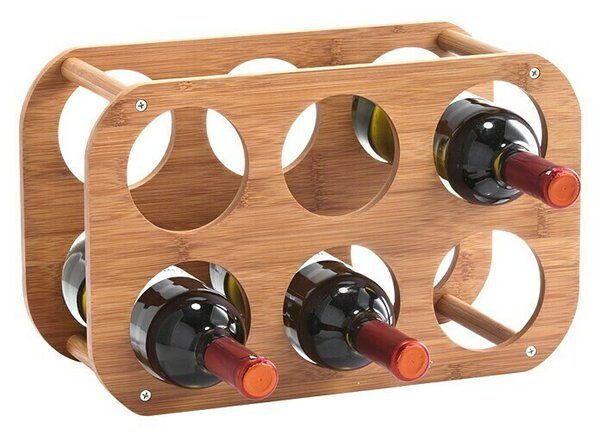 Zeller Present Regal za vino Bamboo (Do x Š x V: 38 x 16 x 24 cm, Število steklenic: 6 kos, Naravni materiali)