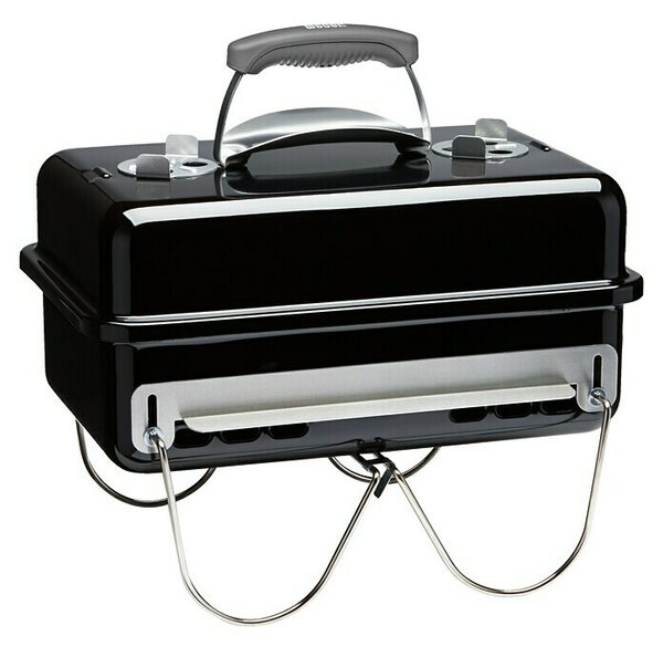Weber Go-Anywhere Žar na oglje (Površina za peko (Š x G): 42 x 26 cm, Črne barve)