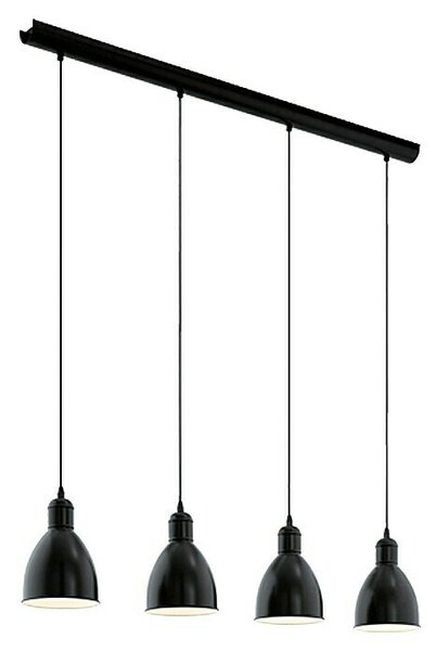 Eglo Priddy Viseča svetilka (Črne barve, bele barve, Višina: 110 cm)