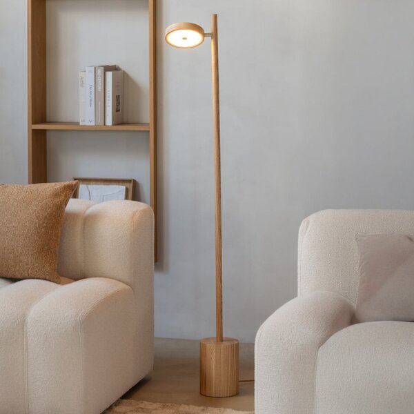 Good & Mojo GOOD MOJO LED-stoječa svetilka Okinawa, 1-flg. naravna, 146 cm, les, zatemnjen, Les, Dnevna soba / jedilnica, Les, Sodobni