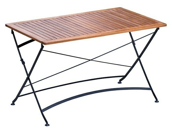 Sunfun Moni Zložljiva miza (Do x Š x V: 125 x 75 x 75 cm, Akacija, Pravokotna, Rjava, črne barve)