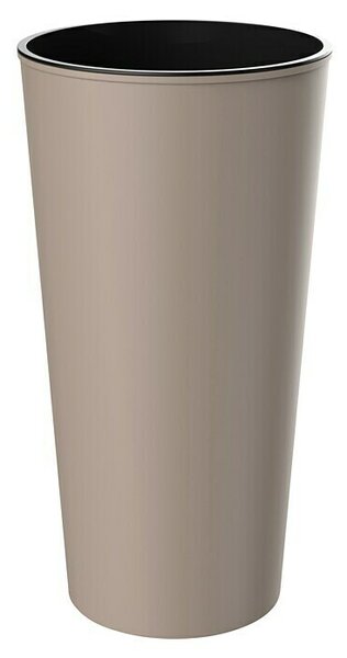 Okrogli stebrasti cvetlični lonec Aurora (Zunanje dimenzije (Ø x V): 30 x 57 cm, Plastika, Rjava)