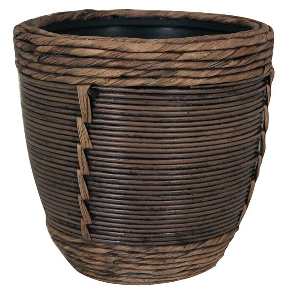 Okrogli lonec (Zunanje dimenzije (Ø x V): 15 x 16 cm, Naravni materiali, Rjave barve)