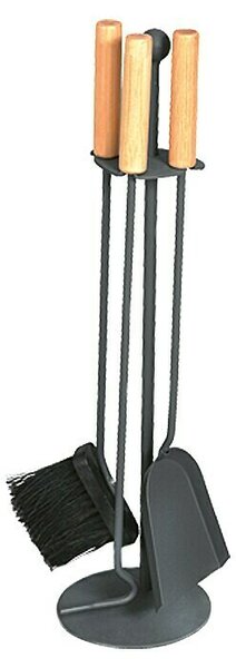 Lienbacher Garnitura za kamin (3 -del., Antracitne barve, Višina: 64 cm, Jeklo)
