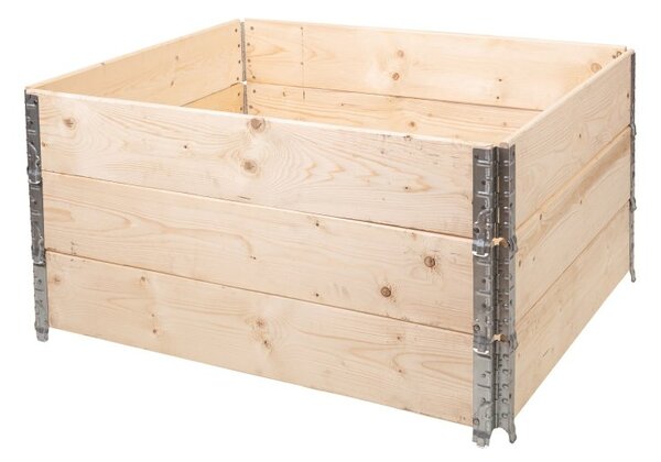 ATMOWOOD Lesena visoka greda z okovjem 120 x 100 x 20 cm