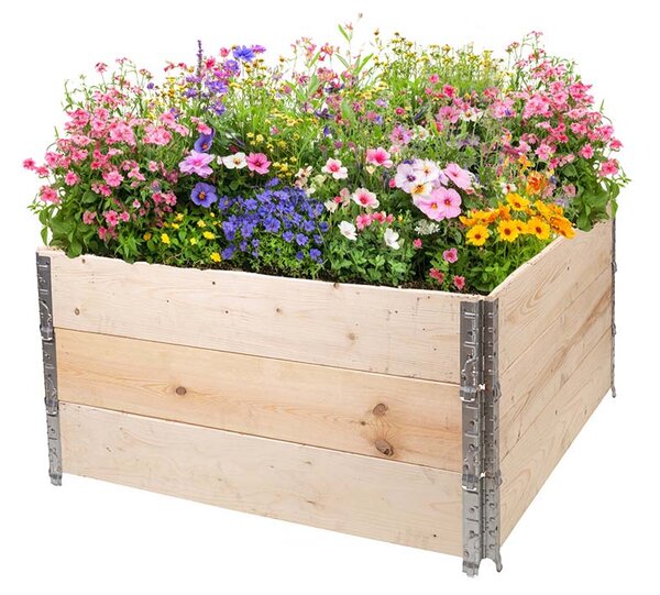 ATMOWOOD Lesena visoka greda z okovjem 120 x 120 x 20 cm
