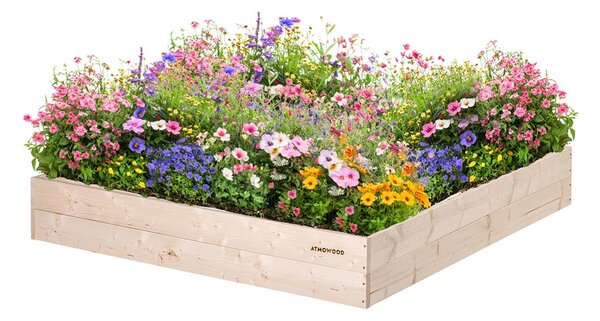 ATMOWOOD Lesena visoka greda 120 x 120 x 20 cm
