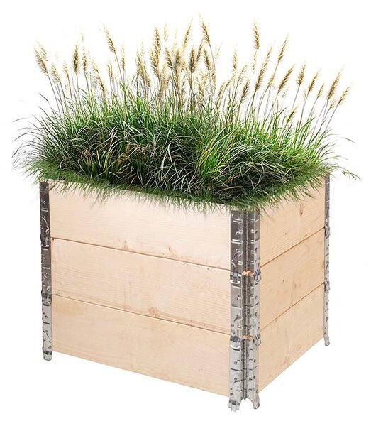 ATMOWOOD Lesena visoka greda z okovjem 80 x 60 x 20 cm