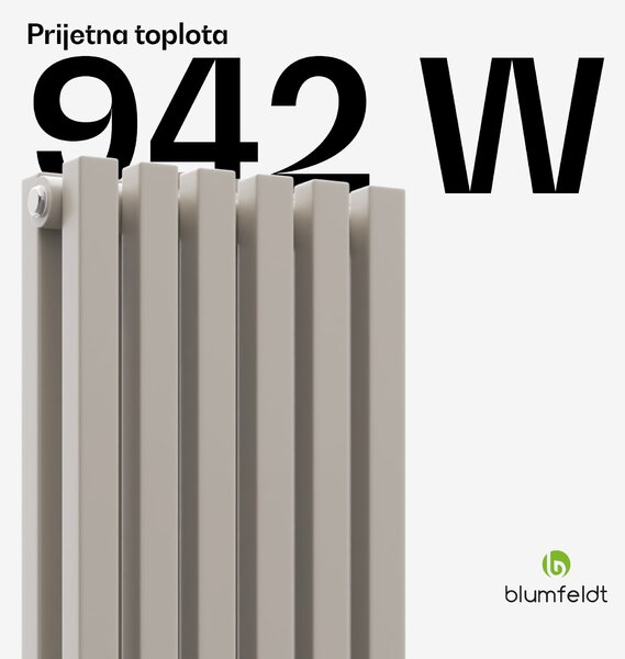 Blumfeldt Delgado radiator | sodoben dizajn | 25 x 120 cm | 942 W | sredinska povezava