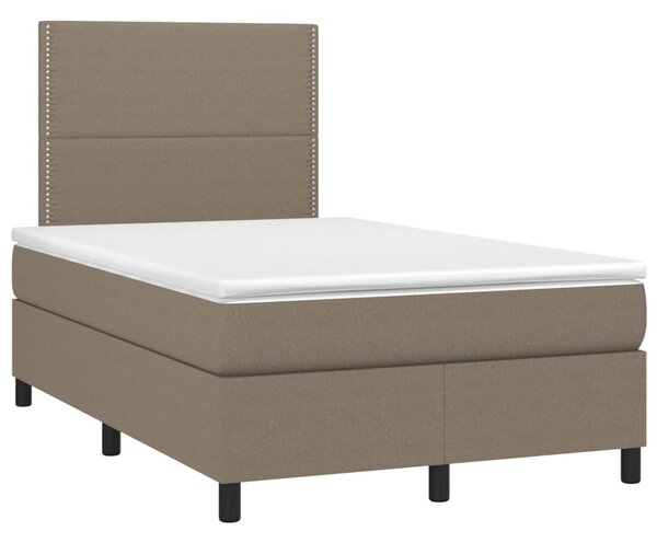 VidaXL Box spring postelja z vzmetnico taupe 120x190 cm blago