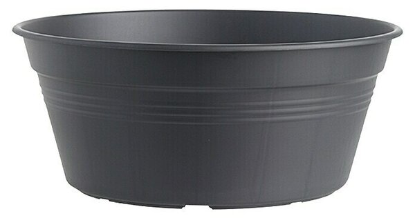 Elho Green Basics Okrogel lonec za rastline (Zunanje dimenzije (Ø x V): 27 x 11 cm, Plastika, Črne barve)