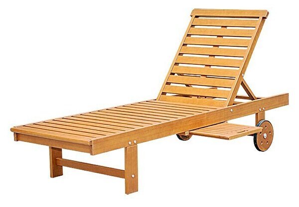 Sunfun Diana Vrtni ležalnik (Do x Š x V: 190 x 65 x 33 cm, Rjave barve, Les, Možnost premikanja)