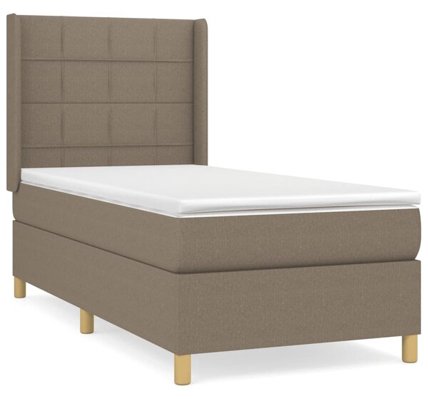 VidaXL Box spring postelja z vzmetnico taupe 100x200 cm blago