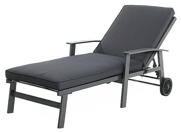 Sunfun Maja Vrtni ležalnik (Š x G x V: 170,5 x 63,5 x 102 cm, Aluminij, Antracitne barve, črne barve, Možnost premikanja)