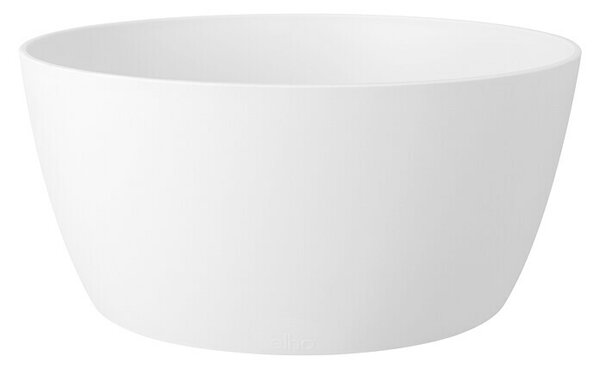 Elho Brussels Okrogel lonec za rastline (Zunanje dimenzije (Ø x V): 23 x 10,8 cm, Plastika, Bele barve, Mat)