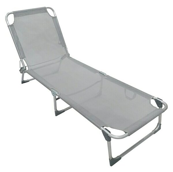 Sunfun Vrtni ležalnik Graciela (Do x Š x V: 186 x 59 x 26 cm, Siva, Tekstil, Nastavljivo naslonjalo)