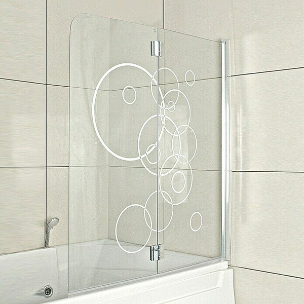 Corniche Paravan za kad Circles (Š x V: 125 x 140 cm, 2 kos, Srebrne barve)