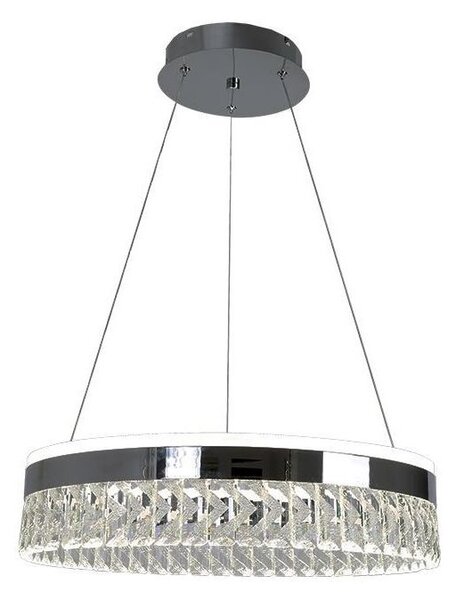 LED Zatemnitveni lestenec na vrvici LED/90W/230V 3000-6500K krom + Daljinski upravljalnik