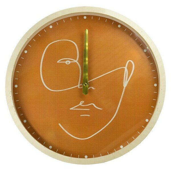 Stenska ura Face (Premer: 30 cm, Terrakotta)