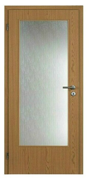 Doornite Sobna vrata s steklom (850 x 2.000 mm, Smer odpiranja: Levo, Svetli hrast, Satje, Prevlečeno s folijo)