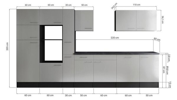 Respekta Kuhinjski Blok Brez Aparatov Oliver, 370cm