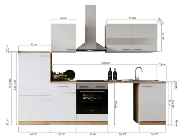 Respekta Kuhinjski Blok Z Aparati Merle, 280cm