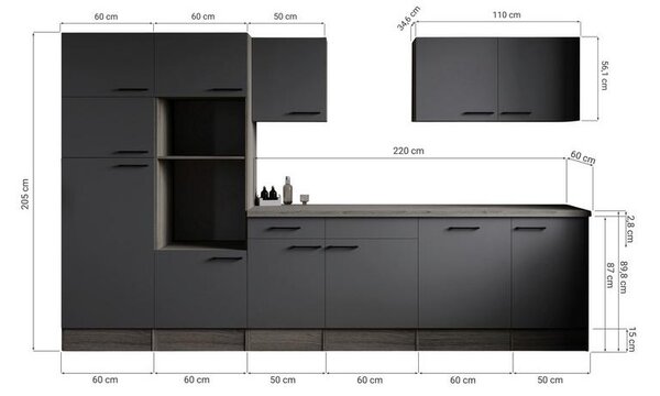 Respekta Kuhinjski Blok Brez Aparatov Oliver, 340cm