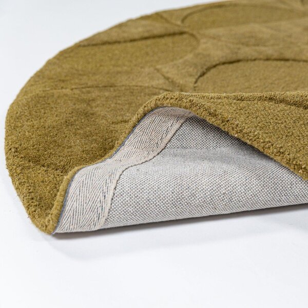 Temno zelena ročno tkana volnena okrogla preproga ø 160 cm Gigi – Flair Rugs