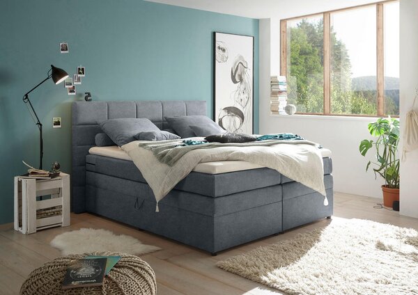 POSTELJA BOXSPRING 180 cm x 200 cm , tekstil antracit