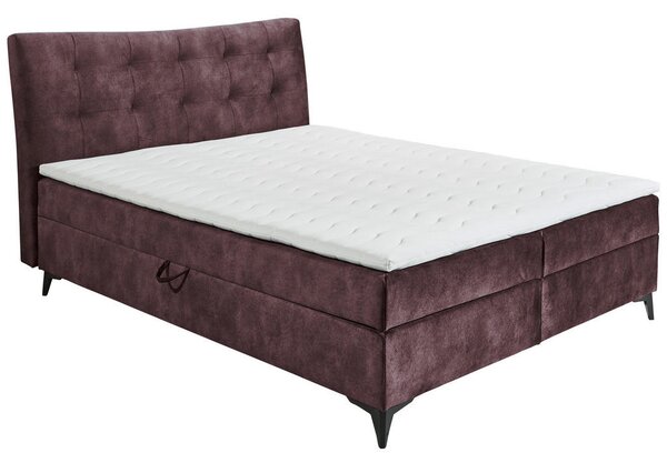 POSTELJA Z VZMETNICO 180 cm x 200 cm , tekstil, leseni material barve jajčevca