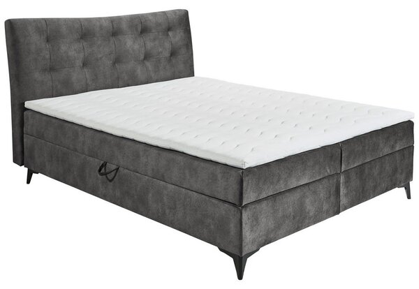 POSTELJA Z VZMETNICO 180 cm x 200 cm , leseni material, tekstil antracit