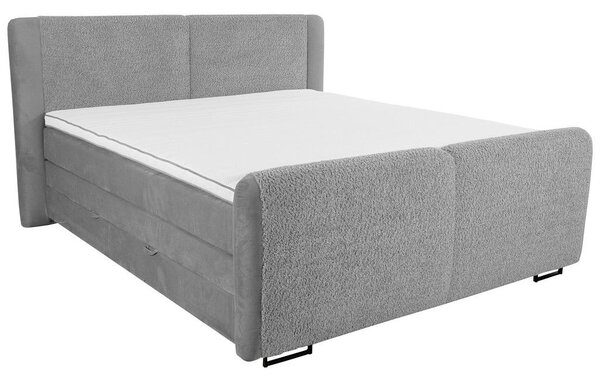 BOXSPRING POSTELJA 180 cm x 200 cm , tekstil siva